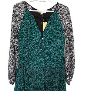 MK  size Small brand new  printed long sleeves mini dress